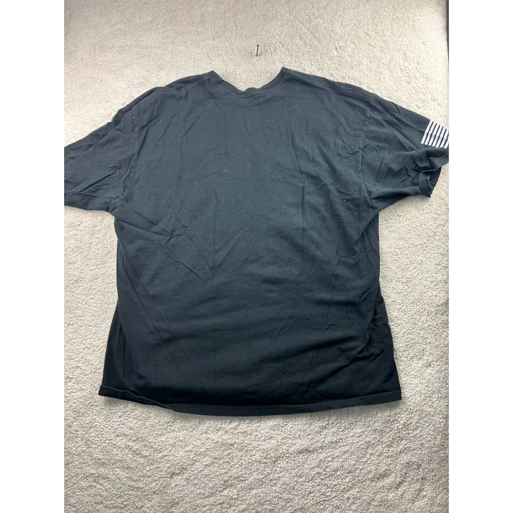 Thin Blue Line American Flag Shirt Mens 2XL Black Patriotic Police Support Tee‎ - Picture 9 of 11